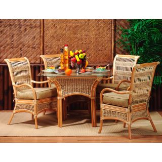 Spice Islands Wicker Sunroom Dining Set   Dining Table Sets