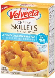 Kraft, Velveeta, Cheesy Skillets, Ultimate Cheeseburger Mac, Made with 2% Milk Cheese, 25% Less Fat, 11.5oz Box (Pack of 6) : Food Household Supplies Beverages Beauty Health Care : Grocery & Gourmet Food