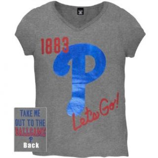 Philadelphia Phillies   Girls Let's Go Girls Juvy T shirt Juvy 7 Grey: Clothing
