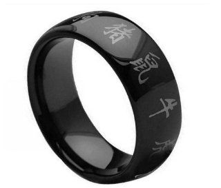 Mens Rings for Less M 201   Black Tungsten Wedding Band Size 5: Jewelry