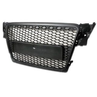 09 11 Audi A4 B8 RS Style Honeycomb Mesh Front Hood Grille Black Badgeless Design: Automotive
