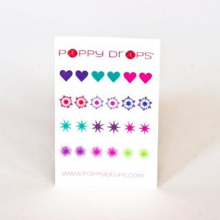 Let's Party Collection   Poppy Drops Temporary Tattoo Earrings: Health & Personal Care