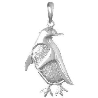 925 Sterling Silver Animal Necklace Charm Pendant, Penguin Looking Backwa: Million Charms: Jewelry