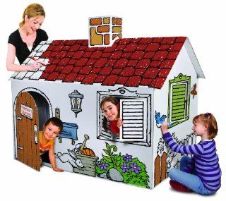 Discovery Kids Cardboard Color and Play Play House: Toys & Games