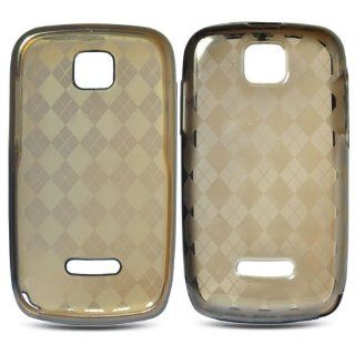 Motorola WX430 Theory Soft Skin Case Transparent Checker Clear TPU Skin Boost Mobile: Cell Phones & Accessories