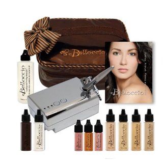 Belloccio's MEDIUM Complexion Professional Airbrush Cosmetic Makeup System. Belloccio Is the Superior Brand of Airbrush Makeup. It's Made in the USA From All FDA Approved Ingredients and Is Paraben & Oil Free. 1 Year Warrantee on All Equipmen