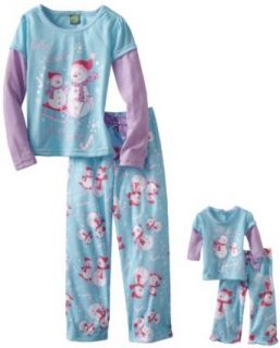 Dollie & Me Girls Snowmen Pajama Set, Multi, 4: Clothing