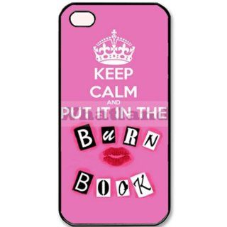 Lucky Grass   Mean Girls Keep Calm and Put It in the Burn Book Pattern Iphone 4 & 4s Case Cover , Hard Shell Protector Back Cover Case for Iphone Apple 4 4s + with Free Gift: Cell Phones & Accessories