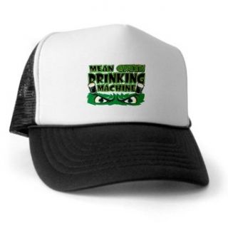 Artsmith, Inc. Trucker Hat (Baseball Cap) Drinking Humor Mean Green Drinking Machine Irish Shamrock Beer: Clothing