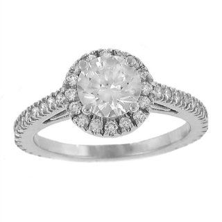 Halo Style Pave Diamond Engagement Ring: Jewelry