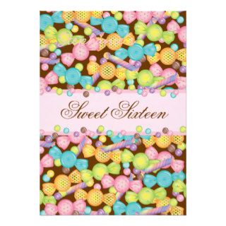 Sweet 16 Sixteen Candy Collection in Pink Brown Personalized Invites