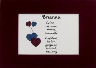 Personalized Name Meaning Brianna Wall Picture Keepsake Gift Made in the USA   Decorative Plaques