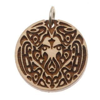 Wooden Wolf Pack Tattoo Charm Maplewood 22mm 1 Inch (1)