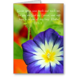 Flor azul hermosa, 25:5 del salmo tarjetas de