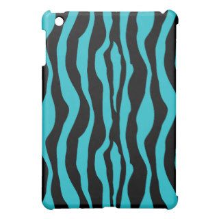 Blue Zebra Stripe Pattern iPad Case