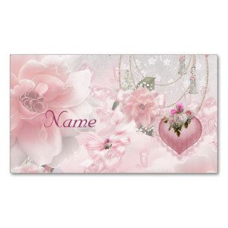 Wedding Place Card Name Pink Floral Remove "Name" Business Card Template