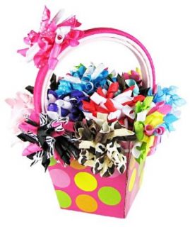 HipGirl Boutique 28pc Hair Bow Clips / Barrettes and Headbands Gift Basket  One Size. Color of Bows Might Be Different From Image.: Clothing