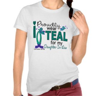 I Wear Teal For Daughter In Law 27 Ovarian Cancer Shirt