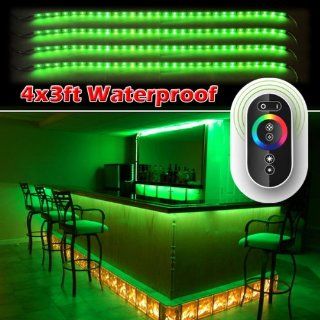 120LED 4pc 3ft Strip Touch Remote Control 2 Million Color Waterproof Strip Kit for Home/Bar/Automobile   Mood Setter Series : String Lights : Patio, Lawn & Garden