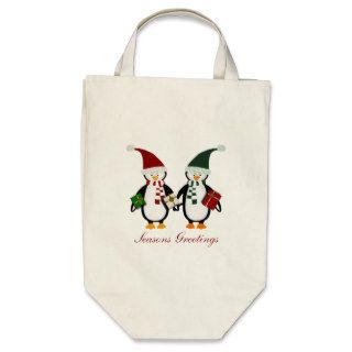 Christmas Penguin with Gifts Tote Bag