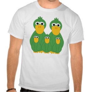 Goofy Green Ducks And 3 Babies Shirts