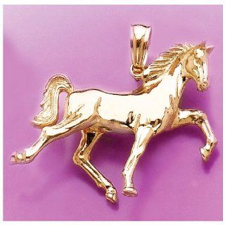 Gold 3d Tennessee Walking Horse Charm: Jewelry