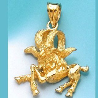 Gold Charm Pendant Aries Pendant Charging Ram 2 D: Million Charms: Jewelry