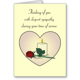 Sympathy Card: Rose, Candle, and Heart