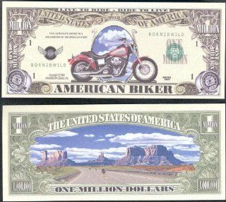 Harley Davidson Biker $Million Dollar$ Novelty Bill Collectible w/ Bill Protector : Gag And Practical Joke Toys : Everything Else