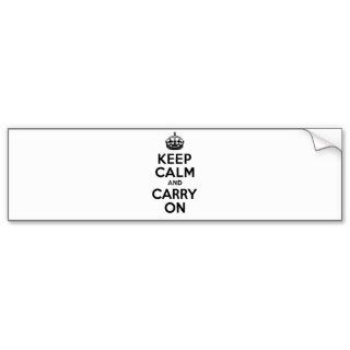  Keep Calm And Carry On Black Bumper Sticker