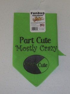 Fun Dog Bandanas Part Cute Mostly Crazy Bandana for Dogs, 14 by 14 by 20 Inch : Pet Bandanas : Pet Supplies