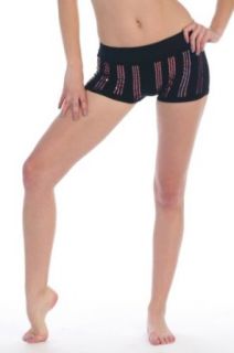 Kurve Dancewear Pinstripe Sequin Dance Body Shorts Women's Pink Sequin One Size Fits Most: Clothing