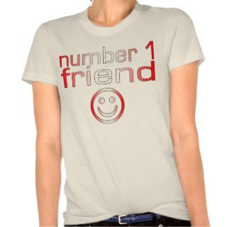 Number 1 Friend in Canadian Flag Colors for Girls Tees