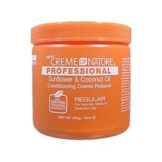 CRME OF NATURE Sunflower & Coconut Oil Conditioning Crme Relaxer 15oz/425g REGULAR : Hair Relaxer Conditioners : Beauty