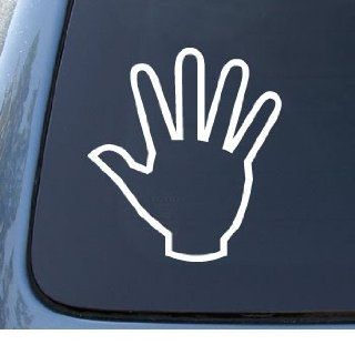 HAND   Stop High Five   Car, Truck, Notebook, Vinyl Decal Sticker #1017  Vinyl Color: White: Automotive