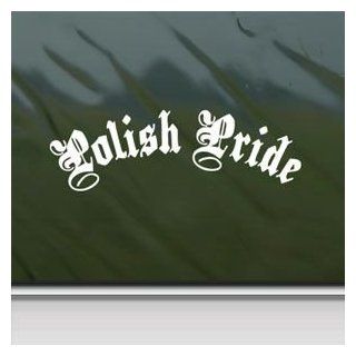 Polish Pride White Sticker Decal Car Window Wall Macbook Notebook Laptop Sticker Decal   Decorative Wall Appliques  