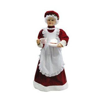 Holiday Living 28 in Christmas Plastic Lighted Musical Mrs. Claus   Holiday Figurines