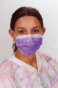 BOX OF 50 PROCEDURE MASKS 	Earloop X Safe Masks Purple FACE MASK: Health & Personal Care