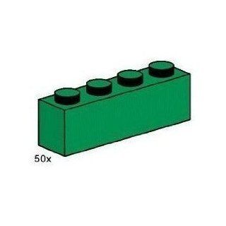 Lego Building Accessories 1 x 4 Green Bricks, Bulk   50 Pieces per Package: Toys & Games