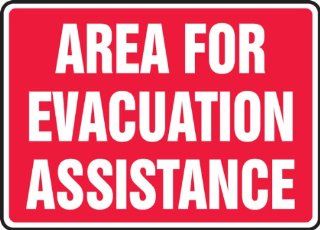 AREA FOR EVACUATION ASSISTANCE Sign   10" x 14" Plastic: Home Improvement