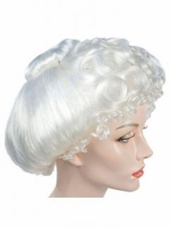 Costume Adventure Women's Deluxe White Mrs. Clause Costume Wig: Clothing