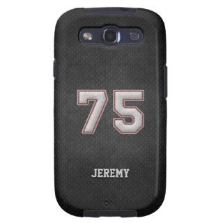 Number 75 Baseball Stitches with Black Metal Look Galaxy S3 Cover