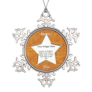 Orange Chenille Star Shape Photo Frame Template Ornament
