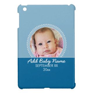 Blue Polka Dot Photo Frame Announcement iPad Mini Cases