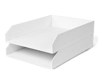 Bigso Hakan Stackable Letter Tray, White   Office Desk Trays