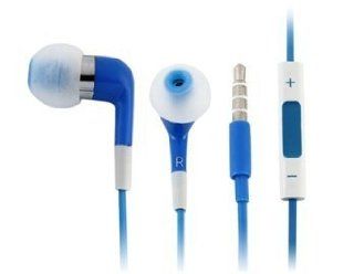 3.5 mm jack ear Style Headphones with Remote and Mic for iPhone (Blue): Electronics