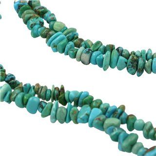 Sterling Silver Blue Green Turquoise Double Strand Tropical Sea Beaded Necklace: Jewelry