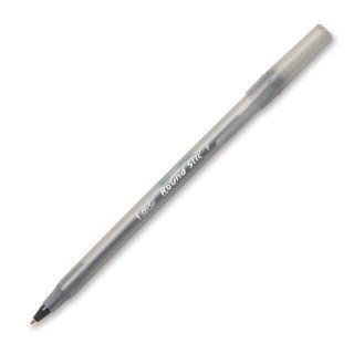 BIC Round Stic Ball Pen, Fine Point, 0.8mm, Black, 12 Pens (GSF11 Blk) : Ballpoint Stick Pens : Office Products