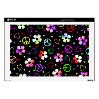 Flowers Peace & Polka Dots 17" Laptop Skin