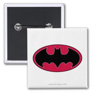 Batman Red Black Logo Pinback Button